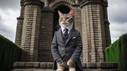 cat in a suit old castle