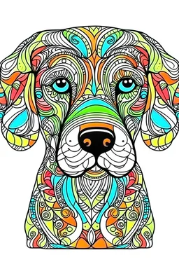 Colored Dog for coloring book cover