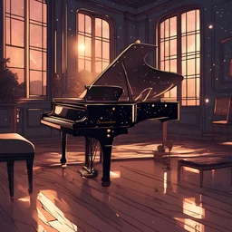 This simple yet enchanting scene focuses on the beauty of music in the cosmos. The AI can play with the luminosity of the stars, the reflection of the piano's glow on the stardust, and the overall sense of tranquility that comes with a starlit serenade.