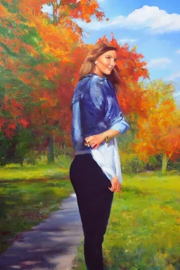 Full body portrait, painting, medium shot lady MidwesternEmo