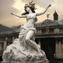 After "Bacchante" by Albert-Ernest Carrier-Belleuse, 1863. Musee d'Orsay, Paris Model: insane god/deiced art over a volcano