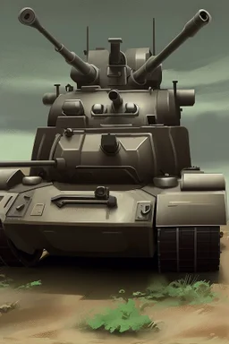 A super advanced three-barrel tank