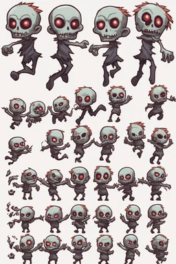 cute undead soul sprite sheet for animation (idle, run, jump movement)