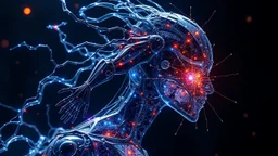 Biotechnological hybrid being with collective consciousness, reconfigurable modular body structure, self-repairing tissues with molecular memory, synthetic organs that process dark energy, biomagnetic force field as an immune system, controlled division and fusion capability, post-singularity evolution style