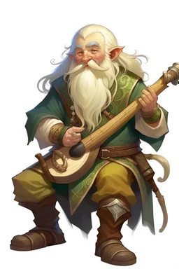 teenage blonde bard mountain dwarf with magical flute dnd