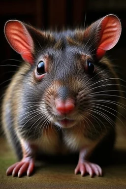 rat with a large head