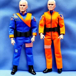 Mike Pence G.I. Joe toy Doll space force uniform, orange blue fabric, guns