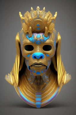 black male African Egyptian alien, cracks in the voodoo head, wicked, eyes, crown, Elephant, 8k, finely detailed, photo realistic, tiger turquoise skull head gold dragon space alien snow skeleton gold gorilla silver crown silver eyes