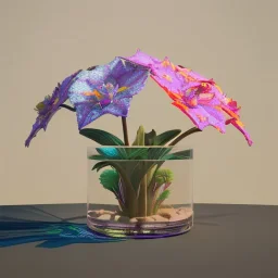 Exotic surreal living glass prism flowers by Chris Wood, sunbeams, intricate details, hyper realistic, 8K resolution, featured on behance