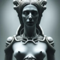 a greek marmor statue of a woman, steam punk, hr giger, scary, horror, realistic, made in octane, cinematic, movie, CGI, ultra-realistic, extremely detailed octane rendering, 8K, VRAY Super Real ar 2:3, dof photorealistic futuristic 50mm lens hard lighting dark gray tintype photograph, realistic lighting, sephia colors