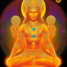 A tantrika activating her sacral chakra