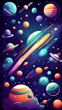 space cartoon stylized background