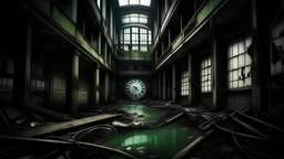 time loop repeating life in a abandoned building, at first I was alive and then I died there and I helped the soul to get out of there and all the souls left this building a flowing stream