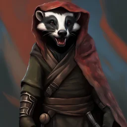 Portrait of a badger sith with maul facepaint, colorful and realistic