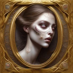 dead woman on satin pillow with spiderwebs on face and mascara running down cheeks, 8k, high-quality, fine-detail, intricate, sharp, crisp, digital art, detailed matte, illustration, octane render, brian froud, howard lyon, Anne Dittman, Anne Stokes, Lisa Parker, Selina French