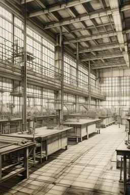interieur d'une usine en dessin