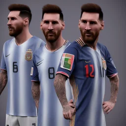 portrait lionel Messi dress argentina national team shirt, warrior, 8k, realistic, highly detailed