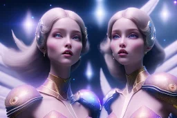  beautiful cosmic woman, nice smiling, magic glamour make up, delicate colors, beautiful glamour galactique dress, ultra sharp focus, 8k, unreal engine 5, extremely sharp detail, light effect, soft light atmosphere of a spaceship, smooth, full of details, face in front, complete vision of face and hair and body