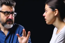 A picture of two people exchanging criticism in a constructive and respectful manner, with a bewilderment behind them 4k