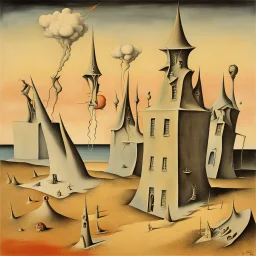 In Every Dream Home A Heartache, album art, surreal, stark color, by Yves Tanguy, by Man Ray.