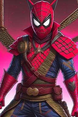 Spider-Man as a futuristic samurai