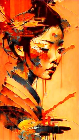 abstract art chinese women