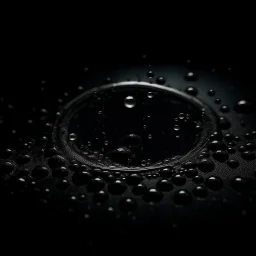 circle of waterdrops, dark romantic atmosphere