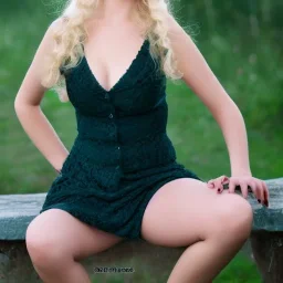 beautiful European girl with blonde hair