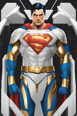 Full body superman Futuristic armour Chromecast golden shines
