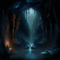 the chasm of the underworld in the gothic style