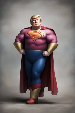 fat superman with donald trump's head