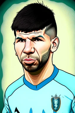 cartoonSergio Aguero Argentine football player