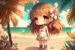 cute chibi girl in the paradise