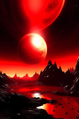 Red sun eclipsed by alien planet