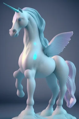 Ghost Pegasus ,soft pastel, high definition, 3d icon clay render, blender 3d