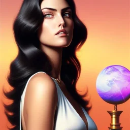 artgerm, joshua middleton comic cover art, pretty friendly phoebe tonkin as death sandman comic death appears as a young, attractive, slim woman of average height in her early to mid 2 0's. she has very pale skin, dark eyes, long jet - black hair that she wears in a variety of styles and has an eye of horus painted under one of her eyes. she prefers to dress casually and she always wears black clothing usually in the form of a black tank top and slim jeans, smiling, full body, symmetrical eyes