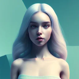 isometric clean art of super cute girl, soft lighting, soft pastel gradients, high definition, 3d icon clay render, blender 3d