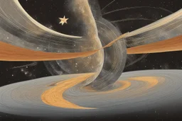 A drawing of the star's journey in space