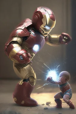 Baby iron man fight Zeno