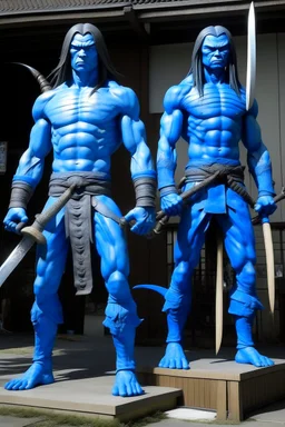 giant muscle blue men realistic samouraï yukatan kill bill