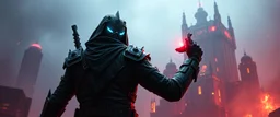epic legend destiny saviour hacker leader, cyberpunk setting
