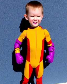 humanoid superhero kiddo, pixar style