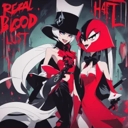 real-photo for blood lust magazine cover: Hazbin Hotel