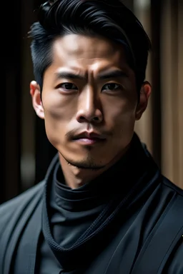 30 year old handsome asian man, ninja