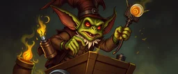 rich and posh goblin tinkerer in fast cart card