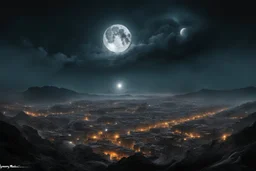 Moon Eclipse Season, comic fog, colorful, space-universe, most of which is black and white, with planets and stars, energy, molecular, textures, iridescent and luminous scales, breathtaking beauty of space, pure perfection, divine presence, unforgettable, impressive, breathtaking beauty of the universe, volumetric light. Jeremy Mann. Spartak Mukanovski. Greg Rutkowski