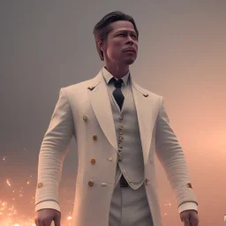 Full body, 3d render, Brad pitt 1800's men style, 1800's hair style, 1800's men clothes style, hyper realistic, octane render, unreal engine 5, 8k, palace background, uhd