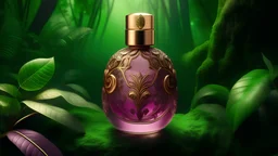 generate me an aesthetic image of perfume for Radiant Rainforest