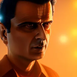 Indian actor Manoj bajpayee, Cartographic, Circuitry, Golden Hour, Closeup-View, 16k, Lumen Global Illumination, Diffraction Grading