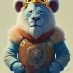 a Portrait of king lion as Brian Kesinger,Gediminas Pranckevičius,Gediminas Pranckevičius,Kilian Eng,Jean Baptiste Monge,richly detailed